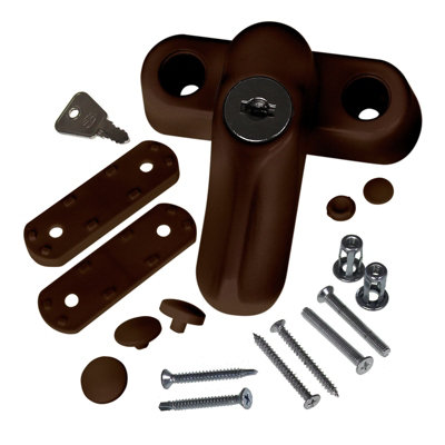 Premium Key Locking Sash Jammer Window Lock (50 Pack) - Chocolate Brown