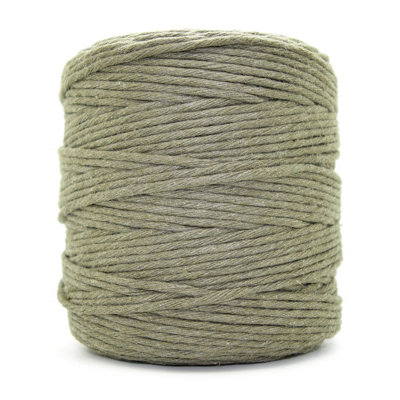 Premium Khaki Macrame Cord Twine, 300 m / 984 ft of 2 mm Thick Natural Cotton Thread Yarn Macrame Rope (Reel)