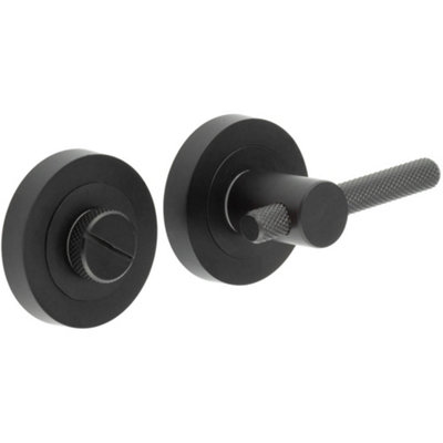 Premium Knurled Turns and Releases in Sleek Black Finish - Door Handle