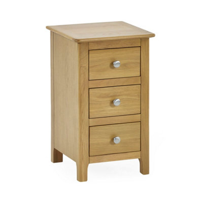 Premium Langford Oak Compact 3 Drawer Bedside Table