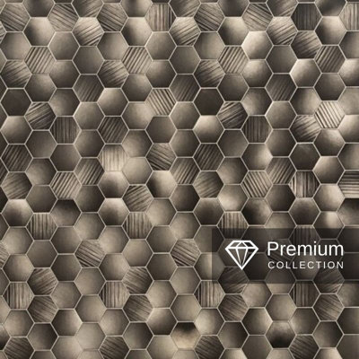 Premium Large Hexagonal Bronze 1.0m x 2.4m Shower Panel