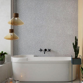 Premium Large Light Grey Metallic Gemstone 1.0m x 2.4m Shower Panel