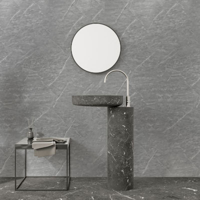 Premium Large Lindos Light Grey Matt 1.0m x 2.4m Shower Panel Price Comparisons | Compare The Build