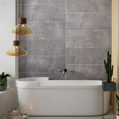 Premium Large Midnight Stone Graphite 1.0m x 2.4m Shower Panel Price Comparisons | Compare The Build