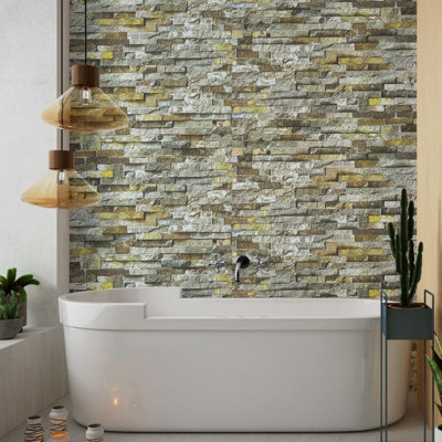 Premium Large Natural Stone Pennine 1.0m x 2.4m Shower Panel Price Comparisons | Compare The Build