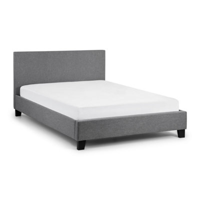 Premium Light Grey Linen Fabric Style Bed Frame - Single 3ft (90cm)