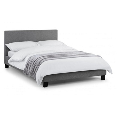 Premium Light Grey Linen Fabric Style Bed Frame - Single 3ft (90cm)