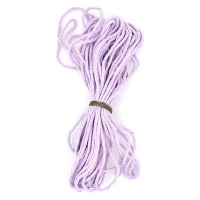 Premium Lilac Macrame Cord Twine, 10 m / 32 ft of 2 mm Thick Natural Cotton Thread Yarn Macrame Rope for DIY Crafts (Hank)