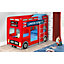 Premium London Red Bus Bunk Bed 2 x 3ft (90cm) 