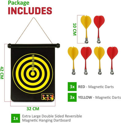 BATURU Magnetic Dart Board For Kids, Teens, And Adults - Double