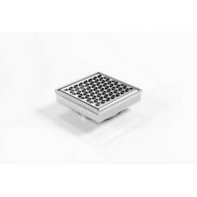 Premium Marc Newson Grate Square Floor Drain, 103mm x 103mm x 22mm, 45mm Outlet, 316 Marine Grade Stainless Steel