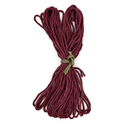 Premium Maroon Macrame Cord Twine, 10 m / 32 ft of 5 mm Thick Natural Cotton Thread Yarn Macrame Rope for DIY Crafts (Hank)