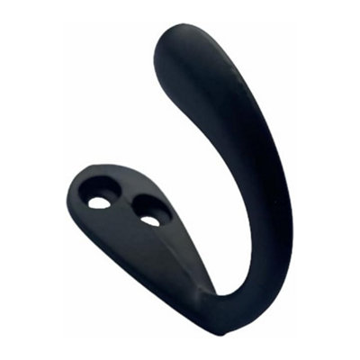 Premium Matt Black Single Robe Hooks (Pack of 4) - Zinc Alloy Wall Hooks for Coats, Towels & Clothes - Hooks for Bathroom