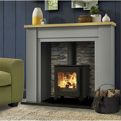 Premium Metallic Black 5kw DEFRA Wood Burning Stove - 3