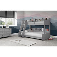 Premium Modern Light Grey Triple Sleeper Bunk Bed