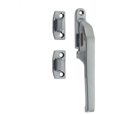 Premium Modern Non-Lockable Casement Fasteners in Satin Chrome - 124mm - Window Handle