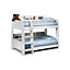 Premium Modern White Bunk Bed - 2 x 3ft (90cm)