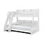 Premium Modern White Triple Sleeper Bunk Bed 3ft (90cm)