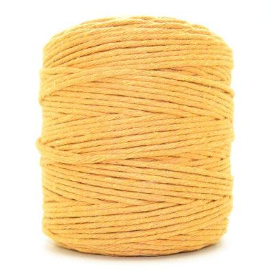 Premium Mustard Yellow Macrame Cord Twine, 300 m / 984 ft of 2 mm Thick Natural Cotton Thread Yarn Macrame Rope (Reel)