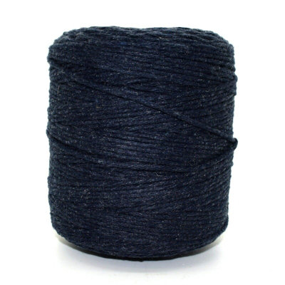 Premium Navy Blue Macrame Cord Twine, 100 m / 328 ft of 5 mm Thick Natural Cotton Thread Yarn Macrame Rope (Reel)