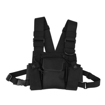 Premium Nylon Walkie Talkie Chest Bag-Universal,Hands-Free,Adjustable for On-Duty Use
