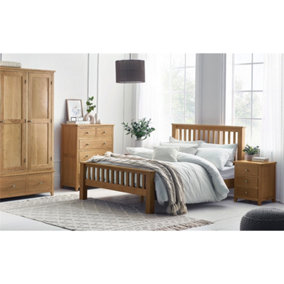 Premium Oak Bed with High Footend (FSC Mix) - King 5ft (150cm)
