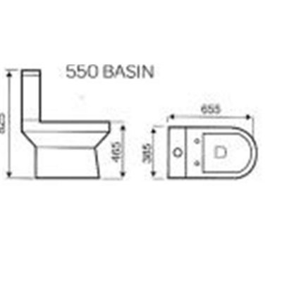 Premium OPEN BACK COMFORT HEIGHT Toilet Set (Reims) - Rimless Pan - Cistern - Soft Close Seat - Includes Chrome Flush Button - 6