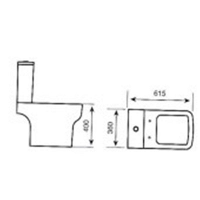 Premium OPEN BACK - ROUND - COMFORT HEIGHT Toilet Set (Marseille) - Rimless Pan - Cistern - Soft Close Seat - 5