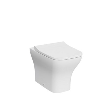 Premium OPEN BACK ROUND Toilet Set (Oslo) - Rimless Pan - Cistern - Soft Close Seat - Includes Chrome Flush Button