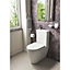 Premium OPEN BACK - SHORT- Toilet Set (CITY) - Rimless Pan - Cistern - Soft Close Seat - Includes Chrome Flush Button