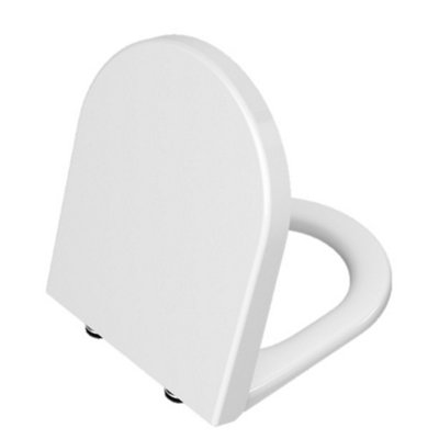 Premium OPEN BACK SQUARE Toilet Set (Oslo) - Rimless Pan - Cistern - Soft Close Seat - Includes Chrome Flush Button - 3