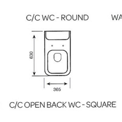 Premium OPEN BACK SQUARE Toilet Set (Oslo) - Rimless Pan - Cistern - Soft Close Seat - Includes Chrome Flush Button - 6