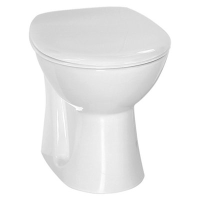 Premium OPEN BACK Toilet Set (Islington) - Rimless Pan - Cistern - Soft Close Seat - Includes Chrome Flush Button