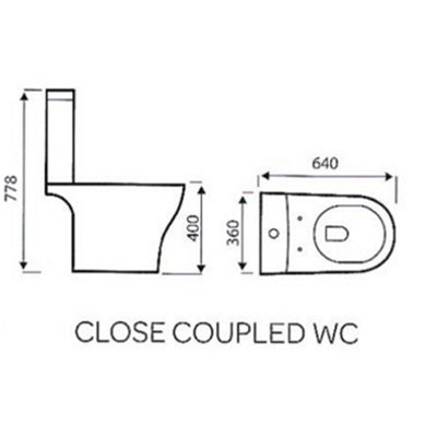 Premium OPEN BACK Toilet Set (Jupiter) - Rimless Pan - Cistern - Soft Close Seat - Includes Chrome Flush Button - 6