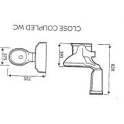Premium OPEN BACK Toilet Set (Kensington) - Rimless Pan - Cistern - Soft Close Seat - Includes Chrome Flush Button - 4