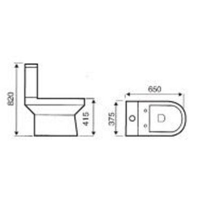 Premium OPEN BACK Toilet Set (Lyon) - Rimless Pan - Cistern - Soft Close Seat - Includes Chrome Flush Button - 5