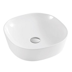 Premium Oval Countertop Basin 400mm - White