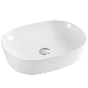 Premium Oval Countertop Basin 500mm - White