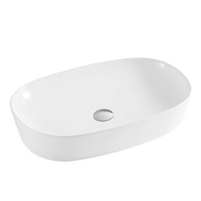 Premium Oval Countertop Basin 600mm - White