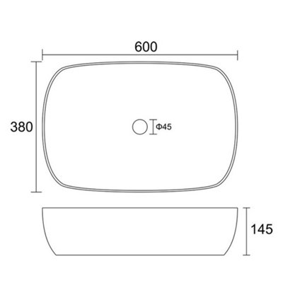 Premium Oval Countertop Basin 600mm - White