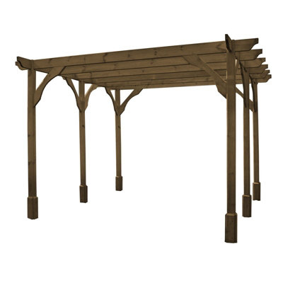 Premium Pergola 6 Posts - Wood - L180 x W780 x H270 cm - Rustic Brown