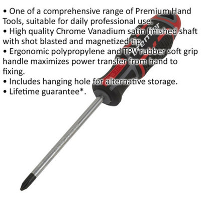 PREMIUM Phillips 2 x 100mm Screwdriver - Ergonomic Soft Grip - Magnetic Tip
