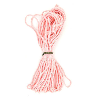 Premium Pink Macrame Cord Twine, 20 m / 65 ft of 2 mm Thick Natural Cotton Thread Yarn Macrame Rope for DIY Crafts (Hank)