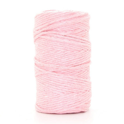 Premium Pink Macrame Cord Twine, 50 m / 164 ft of 3 mm Thick Natural Cotton Thread Yarn Macrame Rope (Reel)