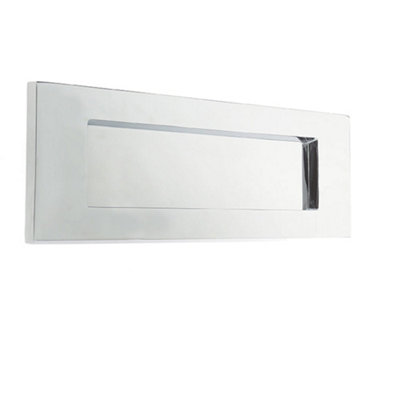 Premium Polished Chrome Plain Letterplates 250x76mm for Stylish Signage - External Front Door Letter Box Plate