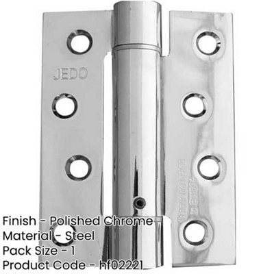 Premium Polished Chrome Single Action Spring Hinge 102x76x2.7mm Pack of ...