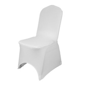 Premium Polyester Spandex White Chair Cover for Wedding - 220GSM - Pack of 1