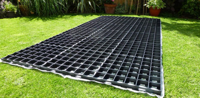 Premium ProBase 10ft x 10ft Garden Shed Base Kit - 36 ProBase Grids - To include 4 Anchor Blocks + 140 French Drains and Membrane