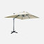 Premium quality rectangular 3x4m cantilever parasol with solar-powered integrated LED lights - Cantilever parasol tiltable folda