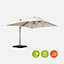 Premium quality rectangular 3x4m cantilever parasol with solar-powered integrated LED lights - Cantilever parasol tiltable folda